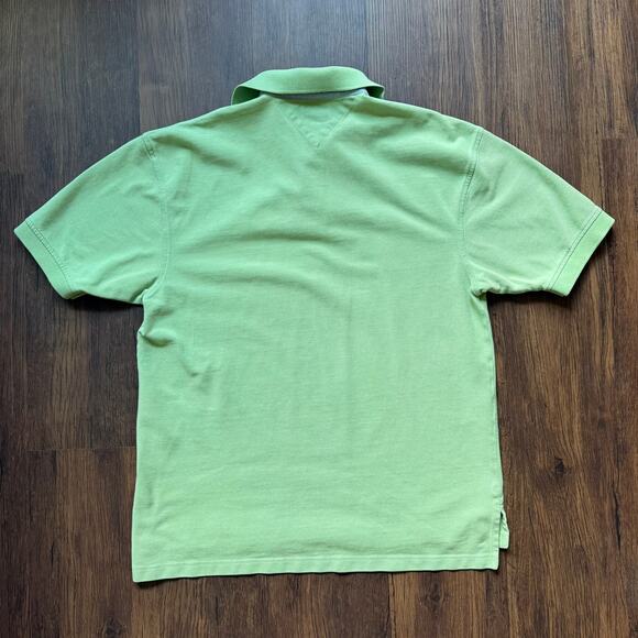 Tommy Hilfiger Polo Shirt Lime Green Y2K Vintage Men’s Large - Picture 2 of 7